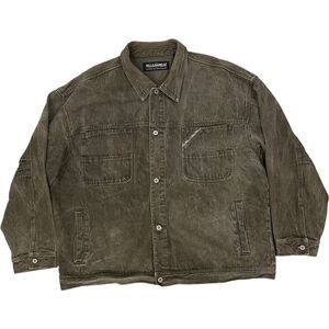 Vtg Pelle Pelle Denim Button Up Jacket Men’s XXXL 100% Cotton Green Pockets RARE